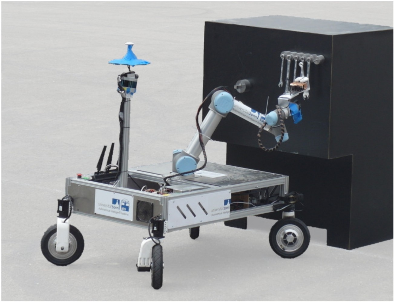 Team NimbRo at MBZIRC 2017: Autonomous Valve Stem Turning using a Wrench